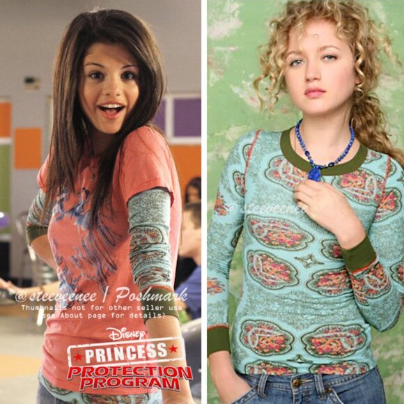 Free People Printed Pointelle Crew in Sea Blue ASO Princess Protection Program - Picture 1 of 11